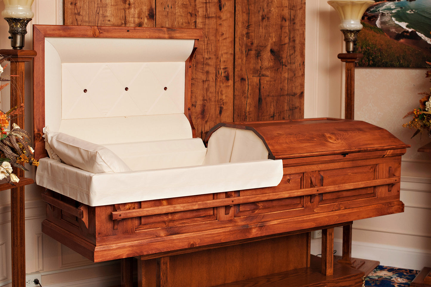 Casket Shell, Craftsman Raised Panel, Solid Wood