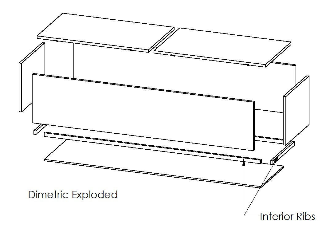 Casket Drawings, Plain Pine Box