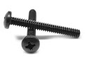Machine Screw, #10-24 x 1-1/4 in., Coarse Thread, Phillips Pan Head, Black Oxide