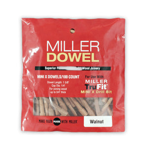 Mini X Miller Dowels, Wooden Dowels, 100 Pack